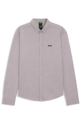 Chemise en jersey de coton infroissable avec stretch naturel - Boss - Modalova