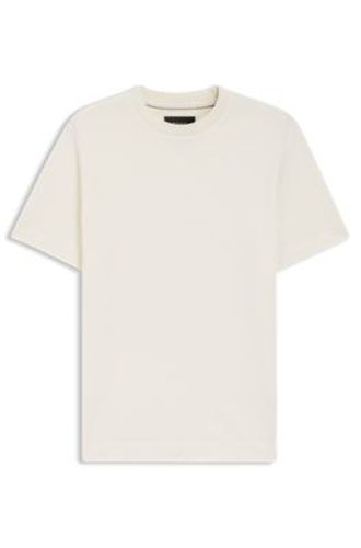 T-shirt en coton et soie à motif jacquard géométrique - Boss - Modalova