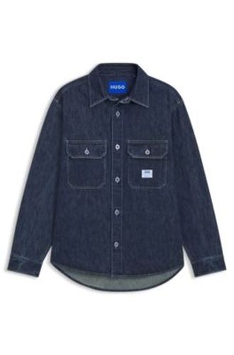 Chemise Oversize en denim bleu - HUGO - Modalova