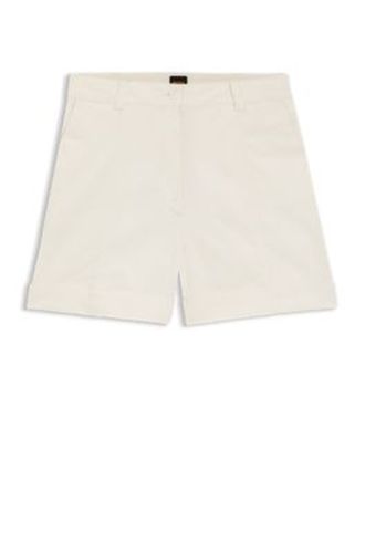 Short en coton stretch avec ourlets retroussés - Boss - Modalova