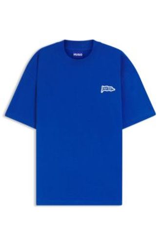 T-shirt en jersey de coton avec étiquette logo dans la couture latérale - HUGO - Modalova