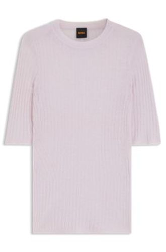 Pull en maille côtelée de laine mélangée - Boss - Modalova