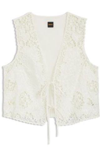 Gilet brodé avec fermeture par cravate - Boss - Modalova