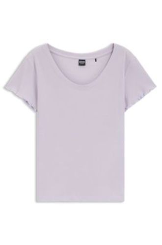 T-shirt de pyjama en coton mélangé à la structure gaufrée - Boss - Modalova