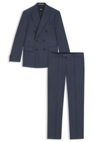 Costume deux pièces Slim en laine vierge à motif - Boss - Modalova