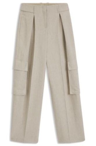 Pantalon Regular en lin mélangé à chevrons - Boss - Modalova
