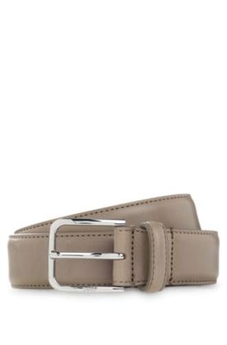 Ceinture Business en cuir avec boucle en argent poli - Boss - Modalova