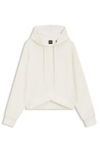 Sweat à capuche avec ourlet incurvé et monogramme Double B - Boss - Modalova