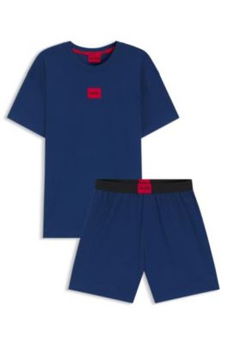 Pyjama en coton stretch avec étiquettes logo - HUGO - Modalova