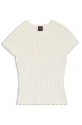 Pull en maille Slim avec structure en vagues - Boss - Modalova