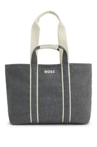 Cabas en tissu avec logo contrastant - Boss - Modalova