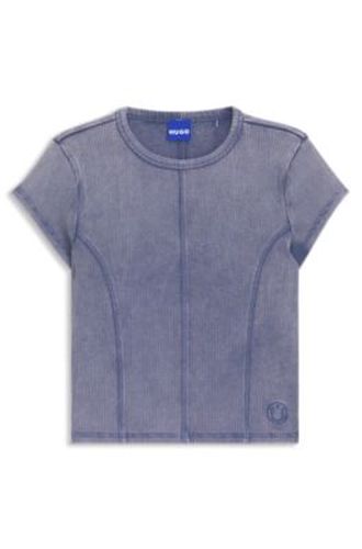 T-shirt Slim en coton stretch avec effet délavé - HUGO - Modalova