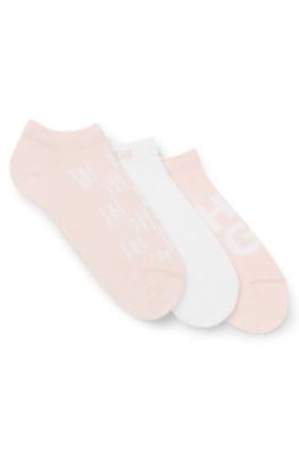 Lot de trois paires de chaussettes longueur cheville avec détails logotés - HUGO - Modalova