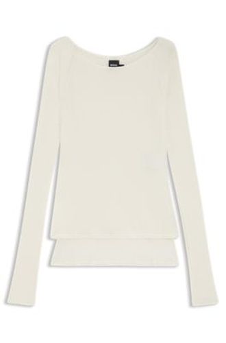 Haut en jersey double épaisseur et jersey transparent - Boss - Modalova