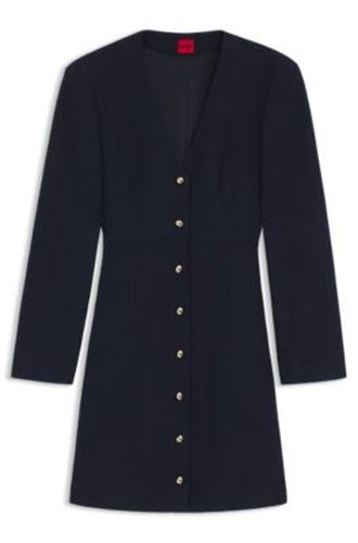 Robe en maille bouclette avec boutons dorés - HUGO - Modalova