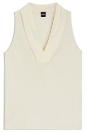 Blouse sans manches en soie lavée au sable avec encolure en V - Boss - Modalova