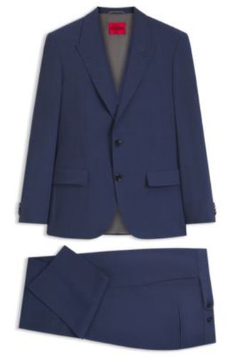Costume Slim trois pièces en popeline de laine mélangée - HUGO - Modalova