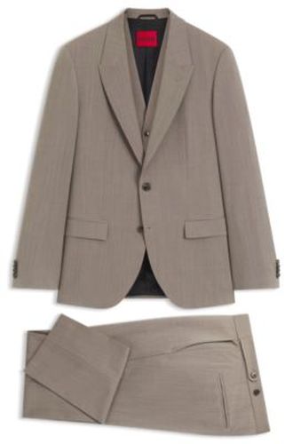 Costume Slim trois pièces en popeline de laine mélangée - HUGO - Modalova