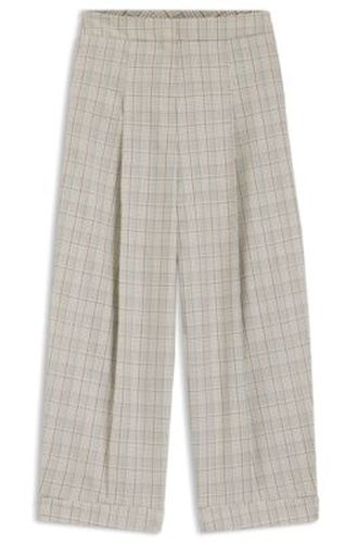 Pantalon Oversize en laine stretch à carreaux - Boss - Modalova