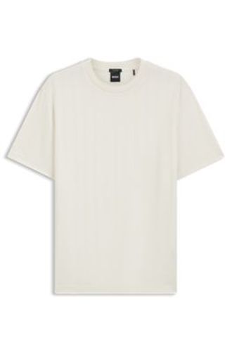 T-shirt Regular en coton avec structure jacquard en relief - Boss - Modalova
