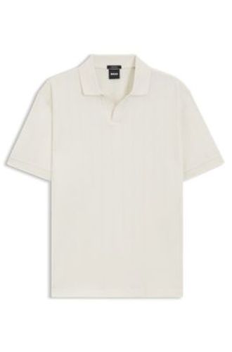 Polo à col Johnny en jacquard de coton - Boss - Modalova