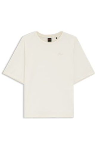 T-shirt Relaxed en coton avec finitions en mesh - Boss - Modalova