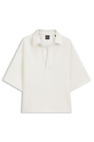 Sweat Loose à col polo en jersey scuba - Boss - Modalova