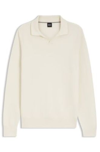 Pull en maille de coton à col Johnny - Boss - Modalova