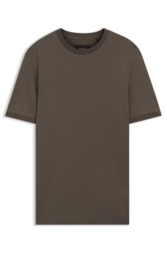 T-shirt Regular en jacquard de coton et de soie - Boss - Modalova