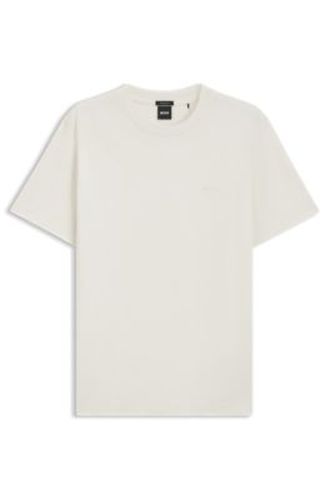 T-shirt en jersey de coton avec détail logoté - Boss - Modalova
