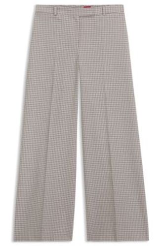 Pantalon large à micro-carreaux - HUGO - Modalova