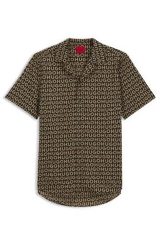 Chemise Relaxed en toile de coton imprimée - HUGO - Modalova