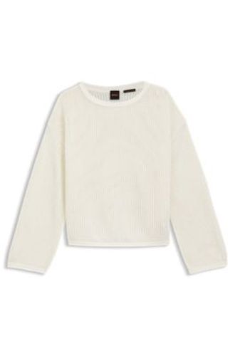 Pull Relaxed en coton avec une structure en maille - Boss - Modalova