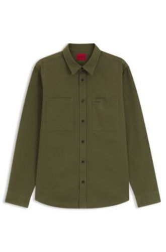 Chemise Relaxed en twill de coton avec logo sur la poitrine - HUGO - Modalova