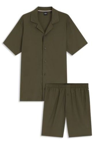 Pyjama court Regular en popeline stretch - Boss - Modalova