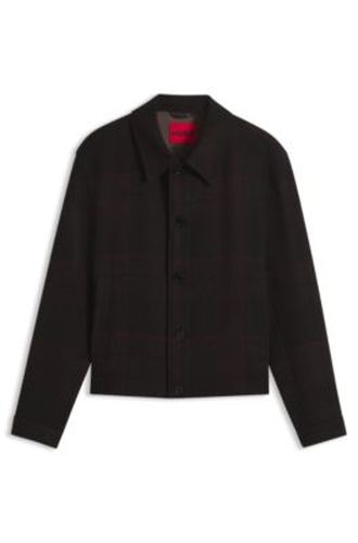 Veste en laine mélangée à carreaux partout - HUGO - Modalova