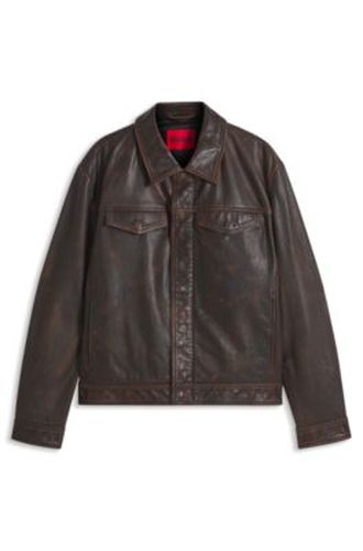 Veste en cuir Regular avec poches poitrine - HUGO - Modalova