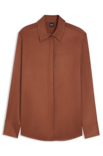 Chemisier Regular en tissu doux et brillant - Boss - Modalova