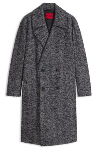 Manteau croisé en laine vierge mélangée - HUGO - Modalova
