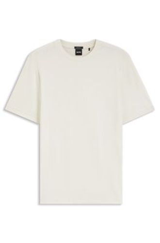 T-shirt en coton avec motif jacquard géométrique - Boss - Modalova