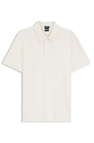 Polo en coton avec motif jacquard géométrique - Boss - Modalova