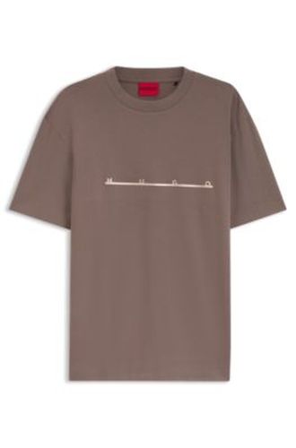 T-shirt Relaxed à surpiqûre en zigzag - HUGO - Modalova