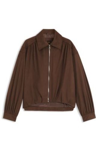 Veste Relaxed zippée en suédine - Boss - Modalova