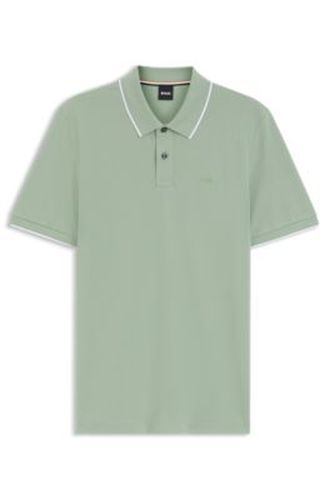 Polo en piqué de coton à logo brodé - Boss - Modalova