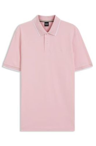Polo en piqué de coton à logo brodé - Boss - Modalova