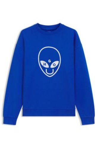 Sweat en molleton de coton avec logo artistique - HUGO - Modalova