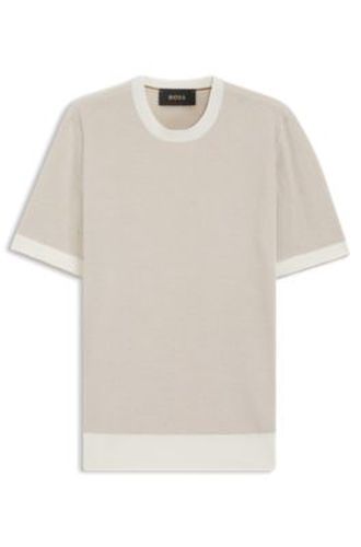T-shirt en maille de soie et de coton - Boss - Modalova