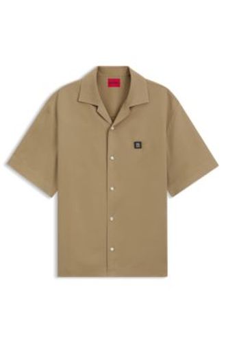 Chemise Oversize avec finitions à logo revisité - HUGO - Modalova