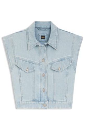 Gilet Regular Fit en denim marbré bleu - Boss - Modalova