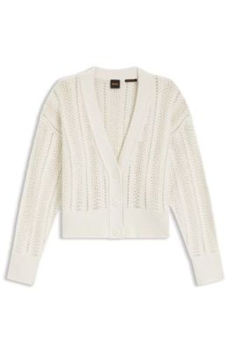 Cardigan Relaxed en coton mélangé structuré à effet ondulé - Boss - Modalova